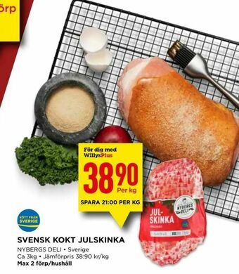 Svensk kokt julskinka