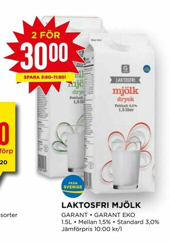 Willys Laktosfri mjölk erbjuda