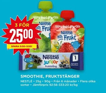Smoothie, fruktstänger