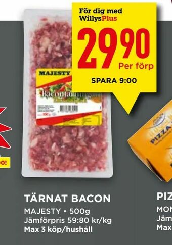 Willys Tärnat bacon erbjuda