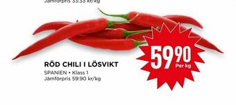 Willys Röd chili i lösvikt erbjuda