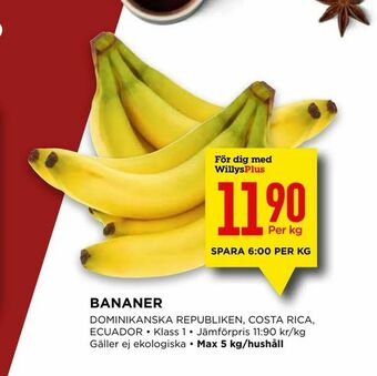 Willys Bananer erbjuda