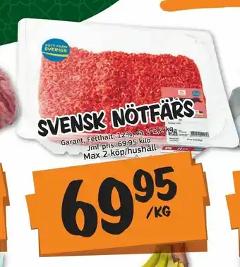 Bazaar Food market Svensk nötfärs erbjuda