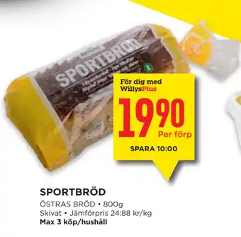 Willys SPORTBRÖD erbjuda