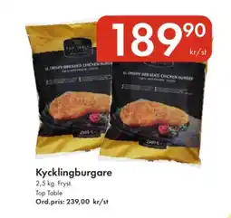 Snabbgross TOP TABLE Kycklingburgare erbjuda