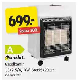 Jula Gasolkamin 1,3/2,5/4,1 kW, 38x55x29 cm erbjuda
