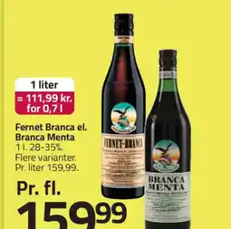 Fleggaard Fernet Branca el. Branca Menta erbjuda