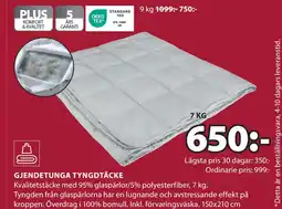 JYSK GJENDETUNGA TYNGDTÄCKE erbjuda