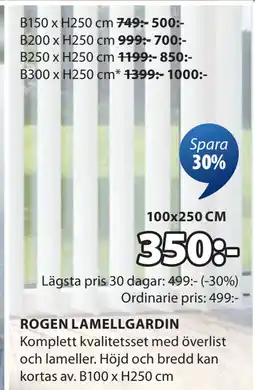 JYSK ROGEN LAMELLGARDIN erbjuda