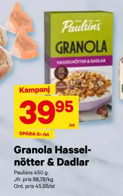 City Gross Granola Hasselnötter & Dadlar erbjuda