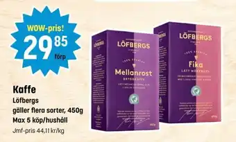 Eurocash Löfbergs Kaffe 450g erbjuda
