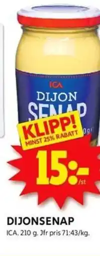 ICA Kvantum Dijonsenap erbjuda