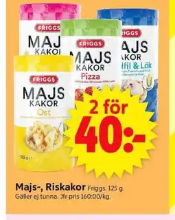 Majs-, Riskakor Friggs