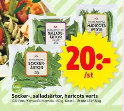 ICA Supermarket Socker-, salladsärtor, haricots verts erbjuda