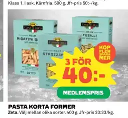 Coop Pasta korta former erbjuda