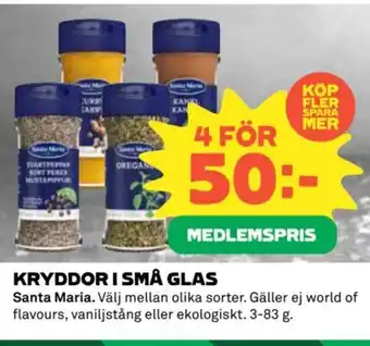 Coop Konsum Kryddor i små glas erbjuda