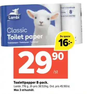 Coop Extra Toalettpapper 8-pack. erbjuda