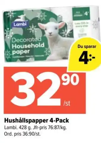 Coop Extra Hushållspapper 4-Pack erbjuda