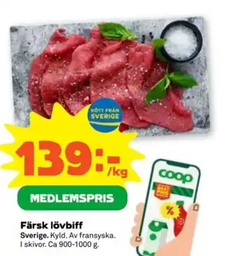 Stora Coop Färsk lövbiff erbjuda