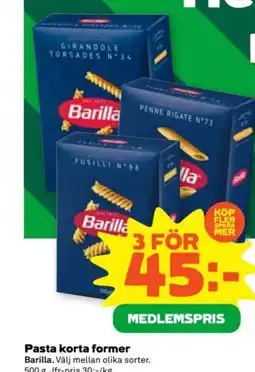 Stora Coop Pasta korta former Barilla erbjuda