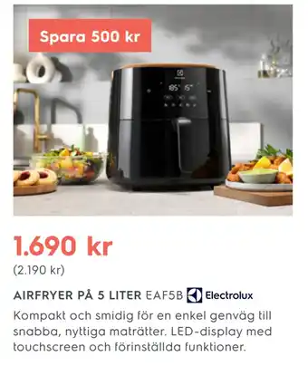 Electrolux Home AIRFRYER PÅ 5 LITER erbjuda