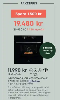 Electrolux Home INBYGGNADSUGN MED STEAMBAKE & WIFI erbjuda