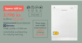 Electrolux Home DISKMASKIN erbjuda