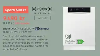 Electrolux Home DISKMASKIN erbjuda