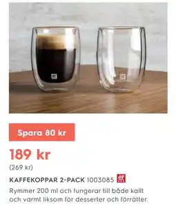 Electrolux Home KAFFEKOPPAR 2-PACK erbjuda