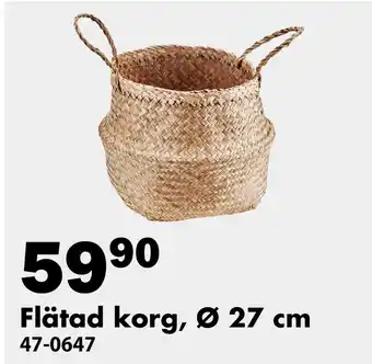 Biltema Flätad korg, Ø 27 cm erbjuda