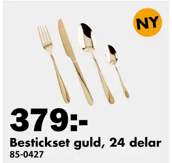 Biltema Bestickset guld, 24 delar erbjuda