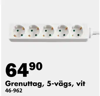 Biltema Grenuttag, 5-vägs, vit erbjuda