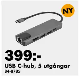 Biltema USB C-hub, 5 utgångar erbjuda