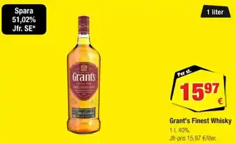 Calle Grant's finest whisky erbjuda