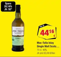 Calle Mac-talla islay single malt scotc erbjuda