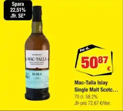 Calle Mac-talla islay single malt scotc erbjuda