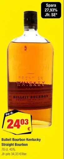 Calle Bulleit bourbon kentucky straight bourbon erbjuda