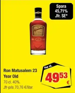 Calle Ron matusalem 23 year old erbjuda