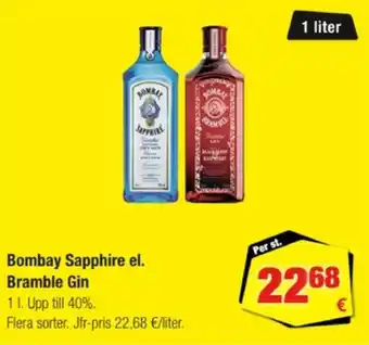 Calle Bombay sapphire el. bramble gin erbjuda