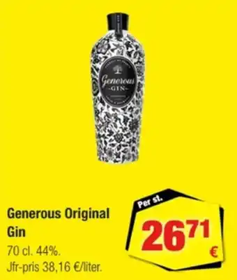 Calle Generous original gin erbjuda