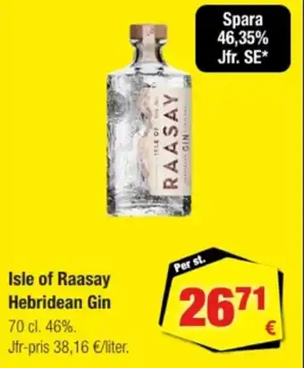 Calle Isle of raasay hebridean gin erbjuda