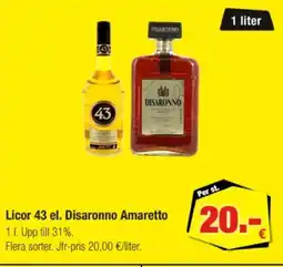 Calle Licor 43 el. disaronno amaretto erbjuda