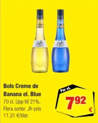 Calle Bols creme de banana el. blue erbjuda