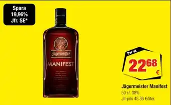 Calle Jägermeister manifest erbjuda