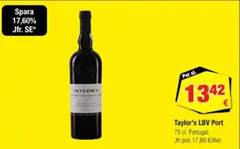 Calle TAYLOR'S Lbv port erbjuda