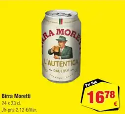 Calle Birra moretti erbjuda