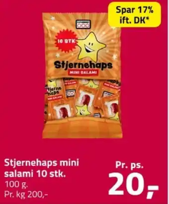 Fleggaard Stjernehaps mini salami 10 stk. erbjuda