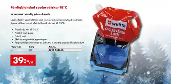 Würth Färdigblandad spolarvätska -18°c erbjuda