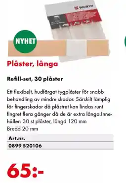 Würth Plåster, långa erbjuda