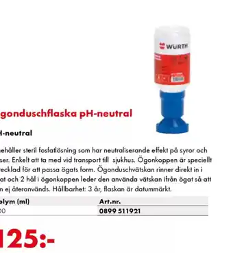 Würth Ögonduschflaska ph-neutral erbjuda